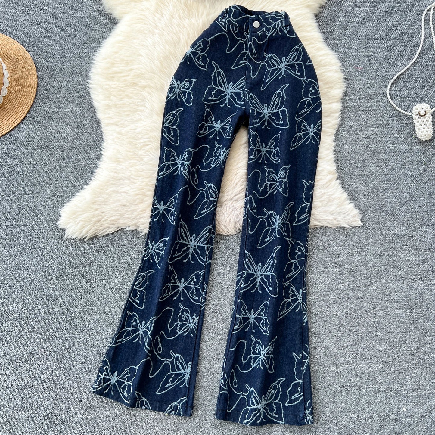 UNIKCOSA Women’s Summer Y2K Set – Halter Tube Top & High-Waist Printed Denim 2-Piece Outfit (Retro Streetwear Edition)