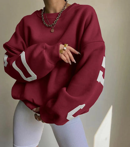 UNIKCOSA Women’s Oversized Hoodie & Sweatpants Set – Cotton Pullover Crop Top Hoodie & Crew Neck Sweatshirt (Screen Print Edition)