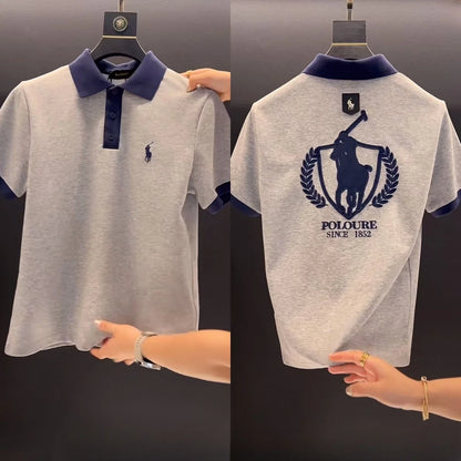 Men's Summer Cotton Polo Shirt with Stretch Fabric