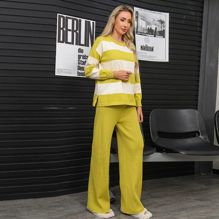 UNIKCOSA Velora Striped Knit Two Piece Sweater Set 💫