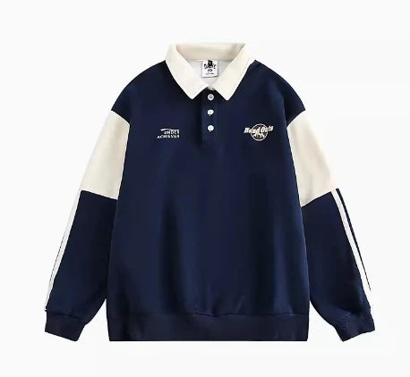 Heavyweight Hip Hop Streetwear Polo Shirt for Men