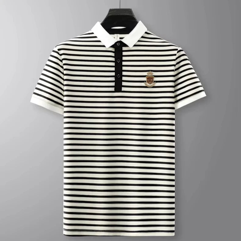 Premium 4XL Slim Fit Striped Polo Shirt for Men