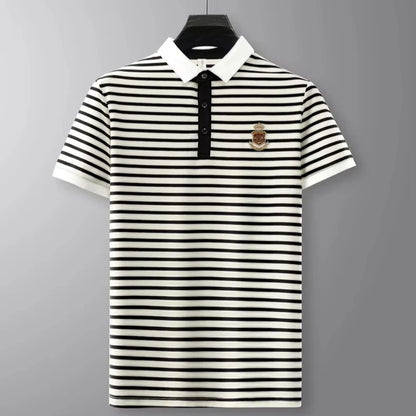 Premium 4XL Slim Fit Striped Polo Shirt for Men