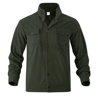 UNIKCOSA Men’s Corduroy Fleece Shirt – Full Button Long Sleeve Streetwear Overshirt (280 GSM Autumn/Winter Edition, S–3XL)