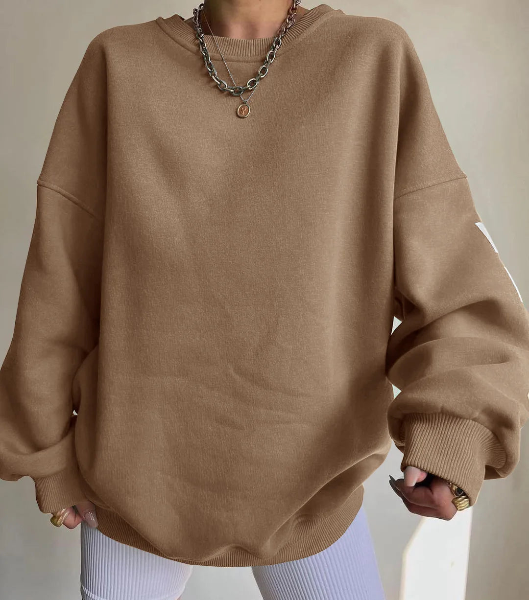 UNIKCOSA Women’s Oversized Hoodie & Sweatpants Set – Cotton Pullover Crop Top Hoodie & Crew Neck Sweatshirt (Screen Print Edition)