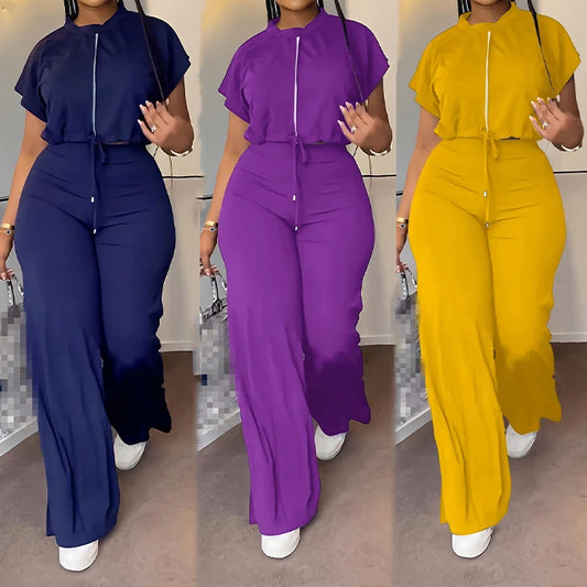 UNIKCOSA Velora Two-Piece Set Drawstring Top and Pants 💫