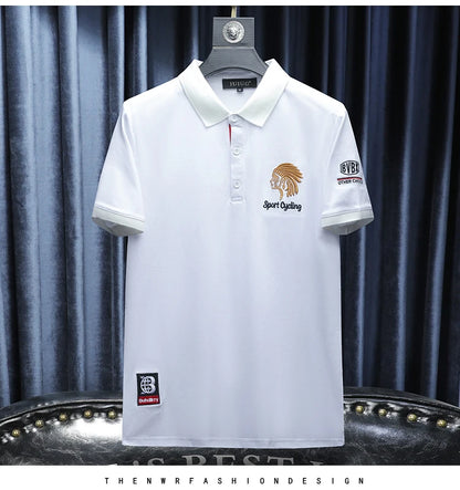 UNIKCOSA NoirFit Mens Cotton Polo Tee Short Sleeve 💫