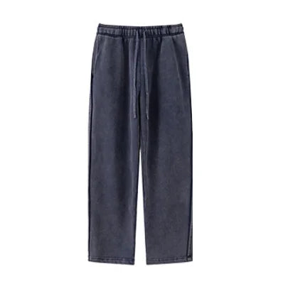 Men's Baggy Cotton Sweatpants with Elastic Waist and Pockets