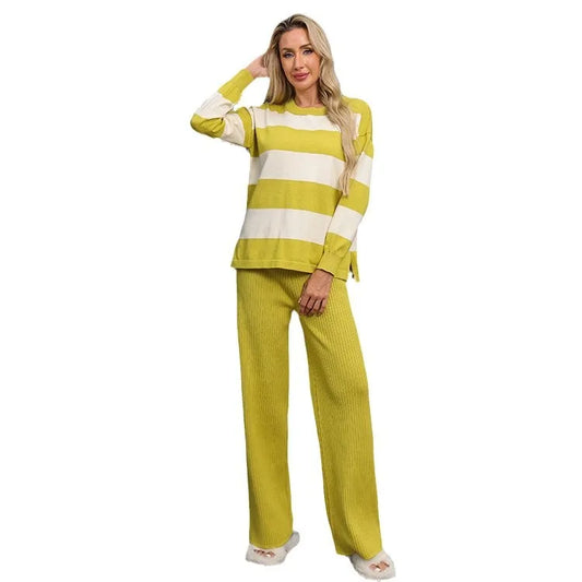 UNIKCOSA Velora Striped Knit Two Piece Sweater Set 💫