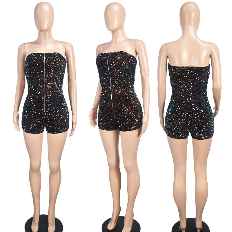 UNIKCOSA LuxeEase Sequin Party Playsuit Nightclub Edition 💫