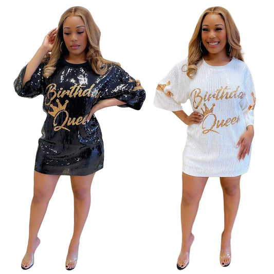 UNIKCOSA Women’s Sequin Party Dress – Luxury Silver Shiny Metal Sequin Bodycon Dress (Birthday & Nightclub Queen Edition)