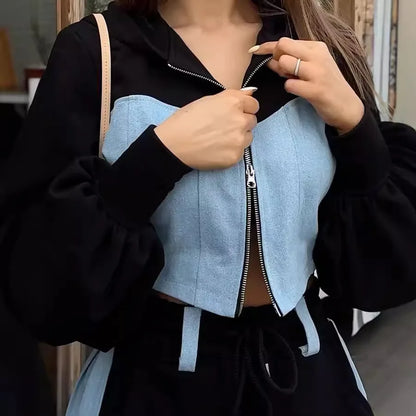 UNIKCOSA Velora Two-Piece Patchwork Sweatshirt Set 💫