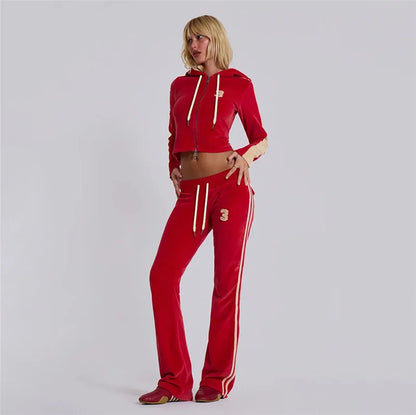 UNIKCOSA Autumn Leisure Set — Long-Sleeve Top + Wide-Leg Pants 2-Piece