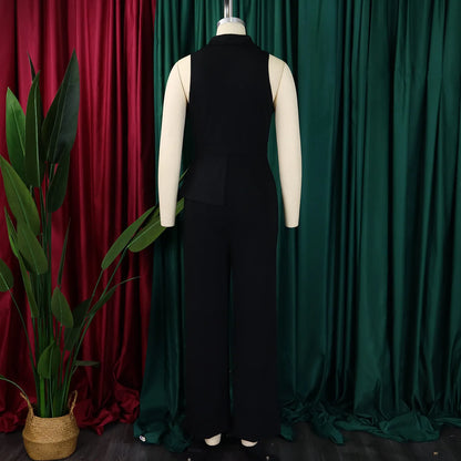 Elegant Sleeveless Wide-Leg Fashionable Comfortable Women’s Romper Jumpsuit