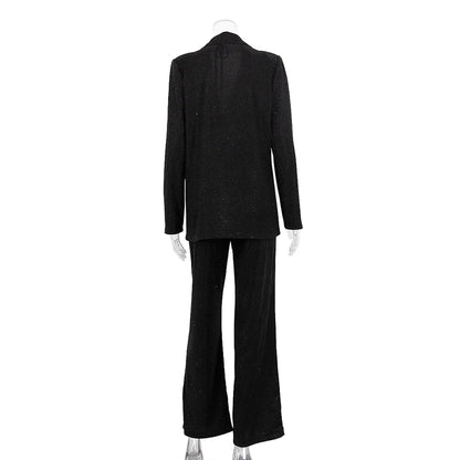 UNIKCOSA Women’s Sequin 3-Piece Club Set – Blazer, Crop Top & Wide-Leg Pants Outfit (Sexy Party 2025 Edition)