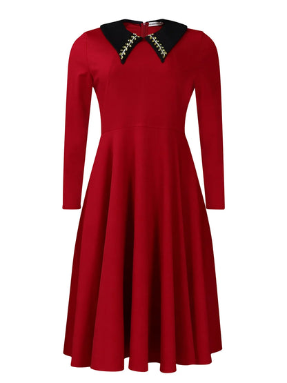 UNIKCOSA 2024 Elegant Plus-Size Dress — Long-Sleeve Cotton Maxi