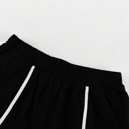 UNIKCOSA Women’s Black & White Two-Piece Set – Cotton Tank Top & Wide-Leg Pants Outfit (Summer 2025 Edition)