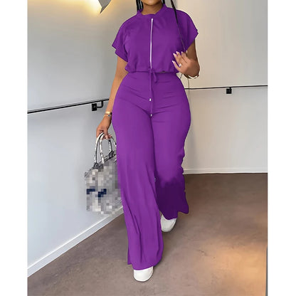 UNIKCOSA Velora Two-Piece Set Drawstring Top and Pants 💫