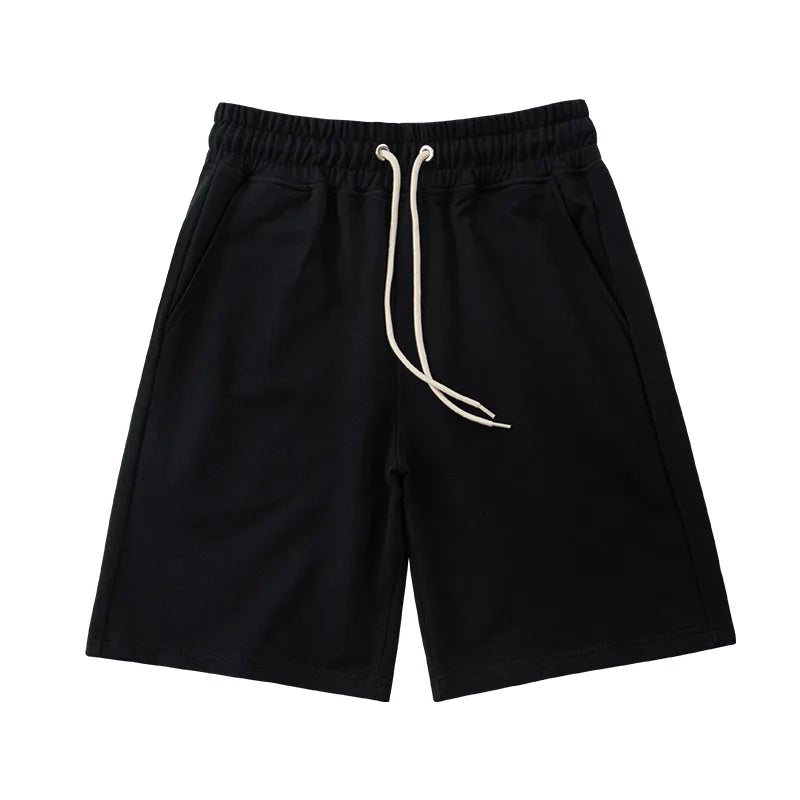 Custom Logo Terry Retro Hip Hop Men's Drawstring Shorts