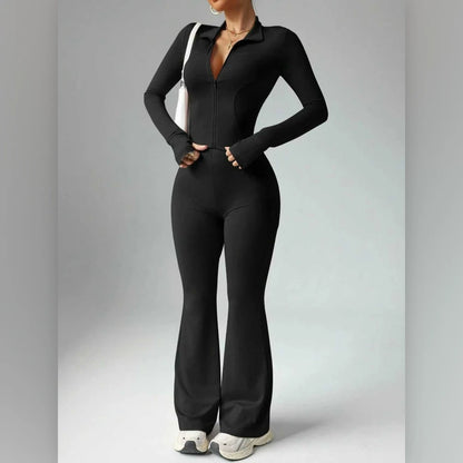 Quick-Dry Yoga Set for Women Slim-Fit Fitness Wear Long Sleeve Top & Pants