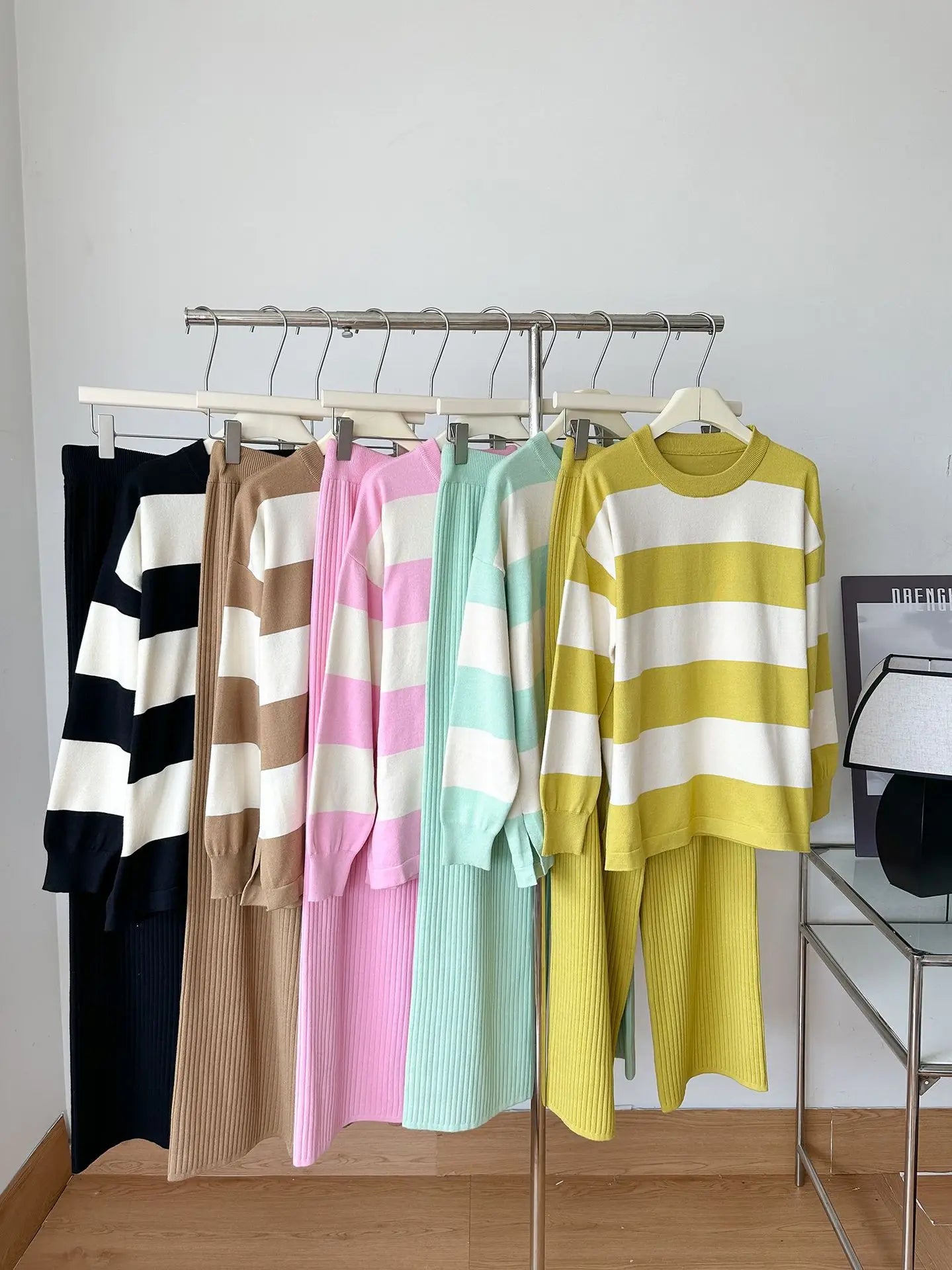 UNIKCOSA Velora Striped Knit Two Piece Sweater Set 💫