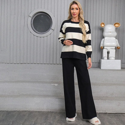 UNIKCOSA Velora Striped Knit Two Piece Sweater Set 💫