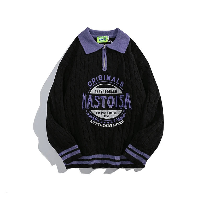 UNIKCOSA UrbanSoul Oversized Polo Sweatshirt Casual 💫