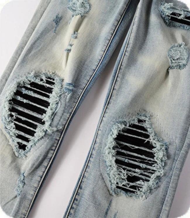 UNIKCOSA NoirFit Mens Vintage Black Designer Jeans 💫