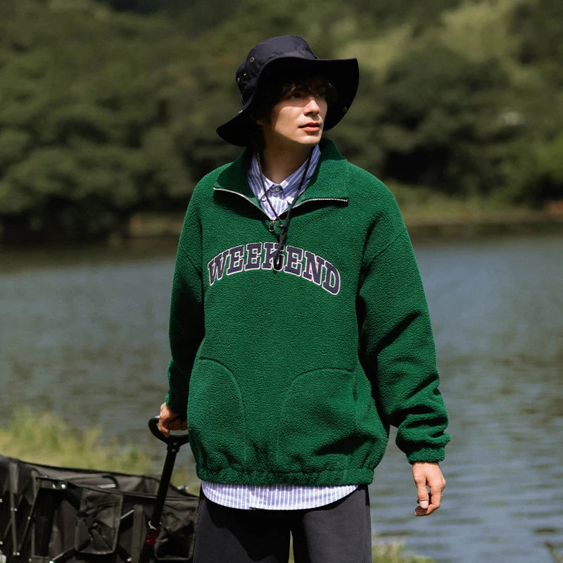 Premium Men's 1/4 Zip Polar Fleece Sweatshirt – Warm Soft