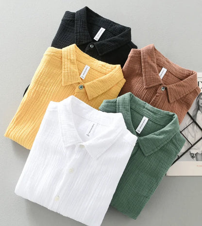 2025 Premium 100% Cotton Summer Casual Long‑Sleeve Men’s Shirt