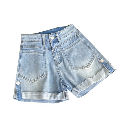 UNIKCOSA Women’s Summer Denim Shorts – 2025 High-Waist Printed Casual Jeans (Outdoor Chic Edition)