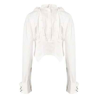 UNIKCOSA Women’s Irregular Crop Blouse – Designer Detachable High-Quality Shirt (Trendy Chic Edition)