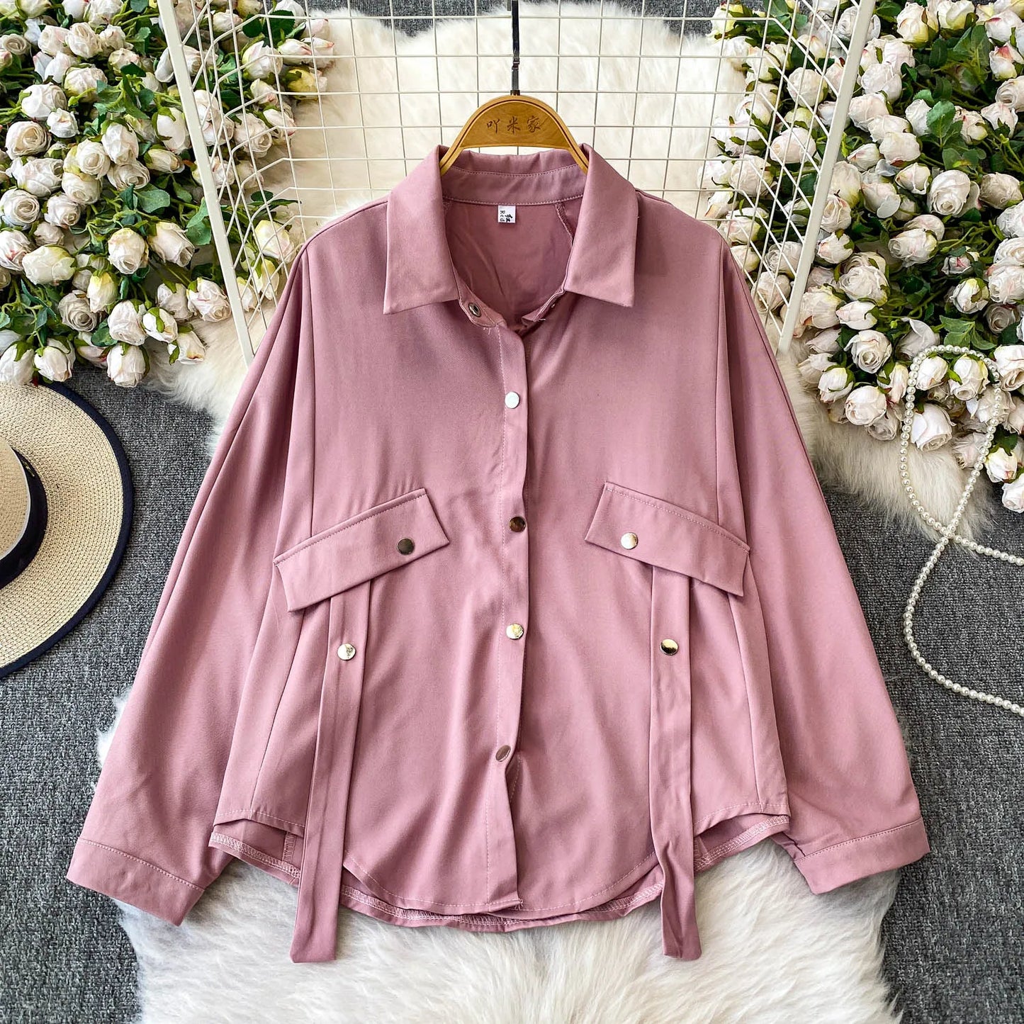 UNIKCOSA Women’s Autumn Lapel Shirt – 2025 Long-Sleeve Versatile Loose Slimming Top (Boutique Edition)