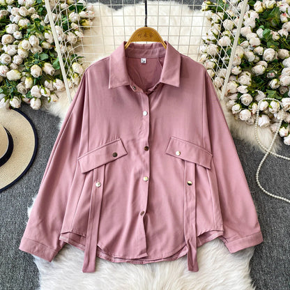 UNIKCOSA Women’s Autumn Lapel Shirt – 2025 Long-Sleeve Versatile Loose Slimming Top (Boutique Edition)
