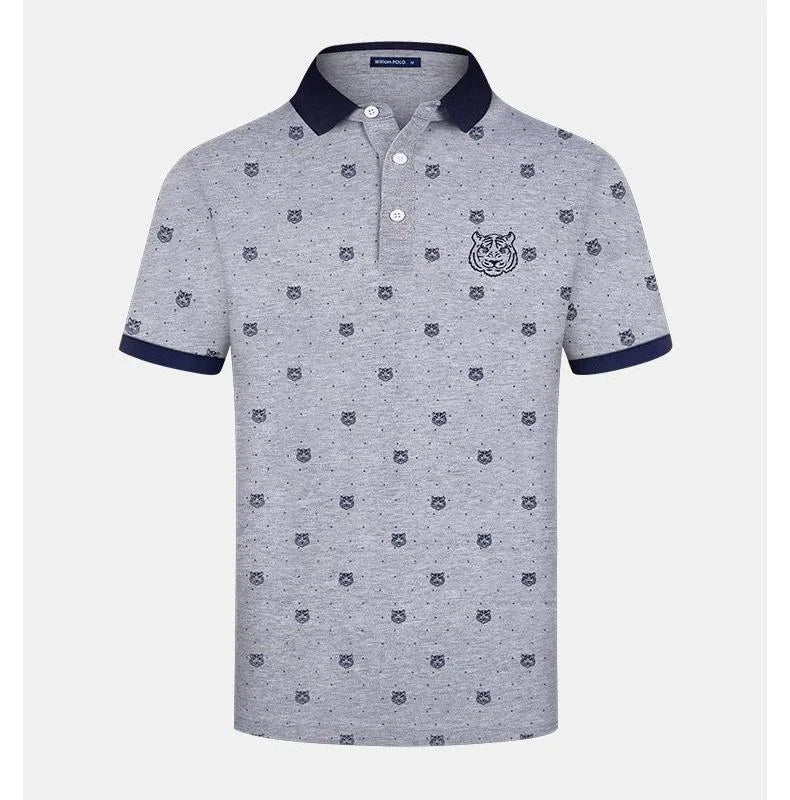 Men's Summer Polo T-Shirt 100% Cotton Breathable Print