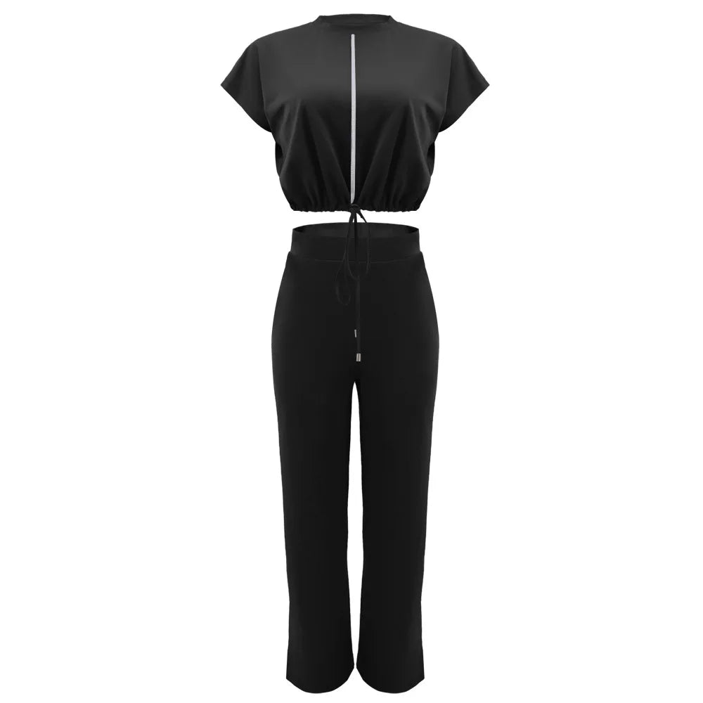 UNIKCOSA Velora Two-Piece Set Drawstring Top and Pants 💫