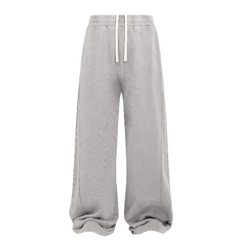 Men's 100% Cotton Wide-Leg Jogger Sweatpants Soft Washed Finish