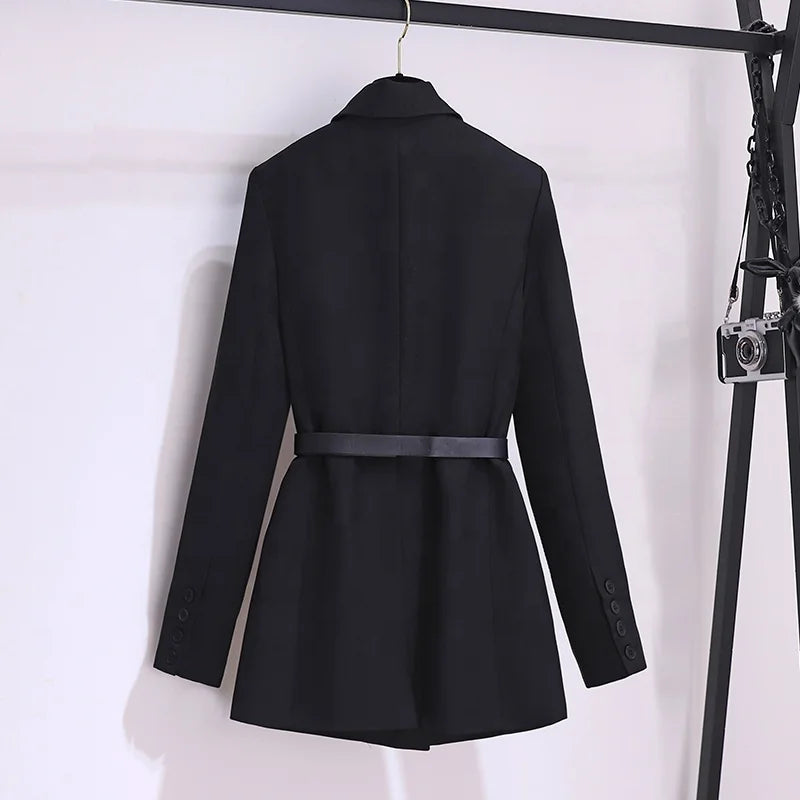 UNIKCOSA Women’s Autumn Suit Jacket – High-End Mid-Length Slim Fit Blazer (Korean Chic Edition)