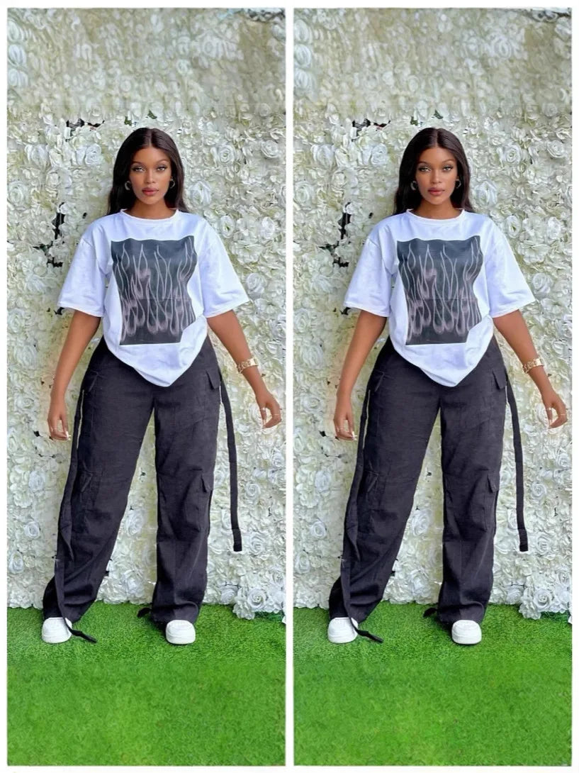 UNIKCOSA Women’s Loose-Fit T-Shirt & Pants Set – Casual Two-Piece Outfit (Luxury Comfort Edition 2025)