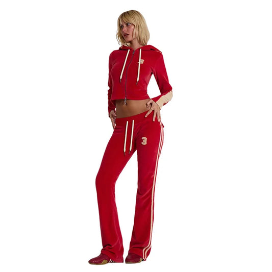 UNIKCOSA Autumn Leisure Set — Long-Sleeve Top + Wide-Leg Pants 2-Piece