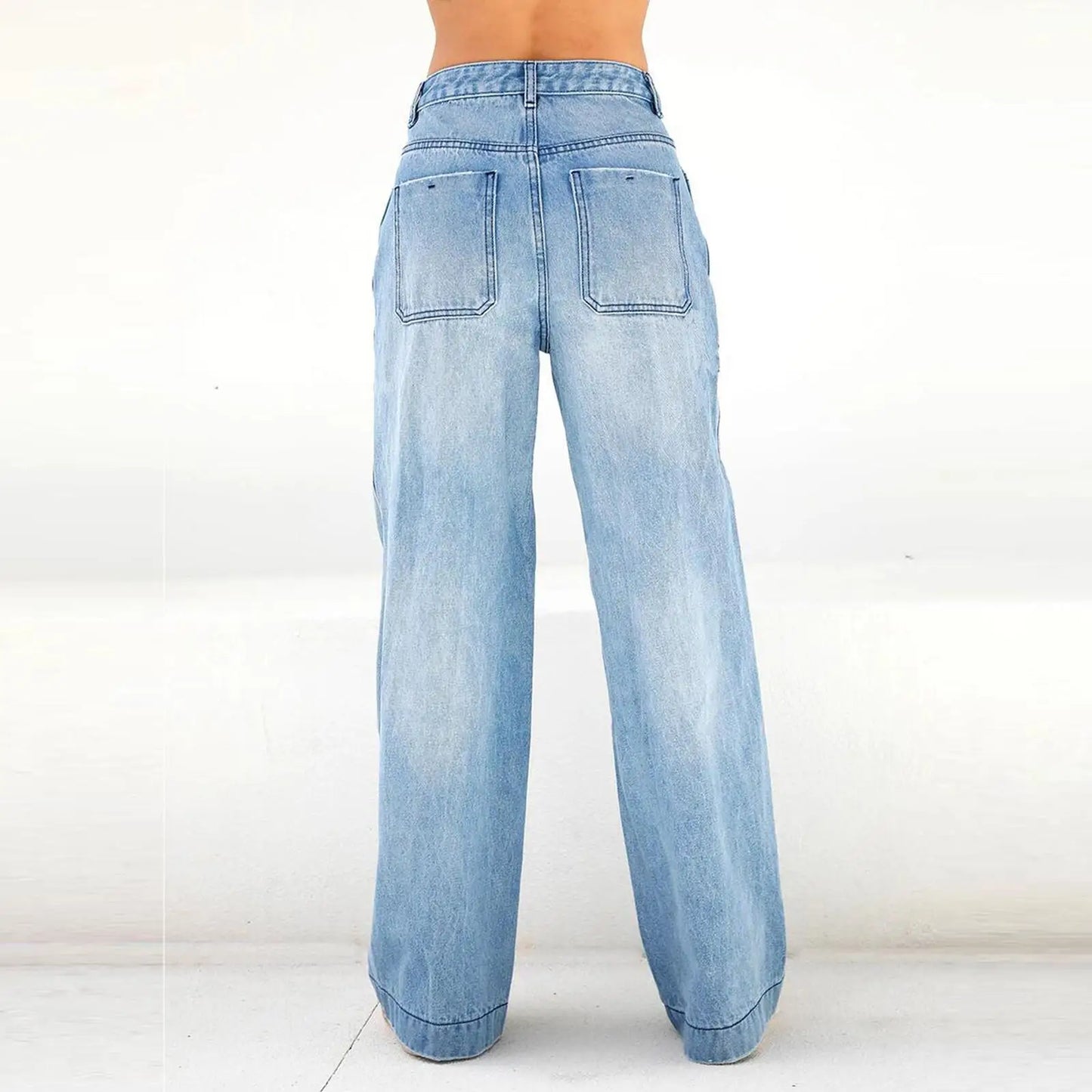 UNIKCOSA Women’s Washed Wide-Leg Jeans – High-Waist Baggy Denim Pants (Autumn/Winter Edition)