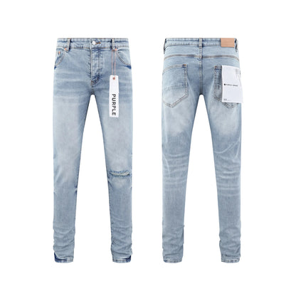 Designer Ripped Vintage Slim Blue Denim Jeans for Men