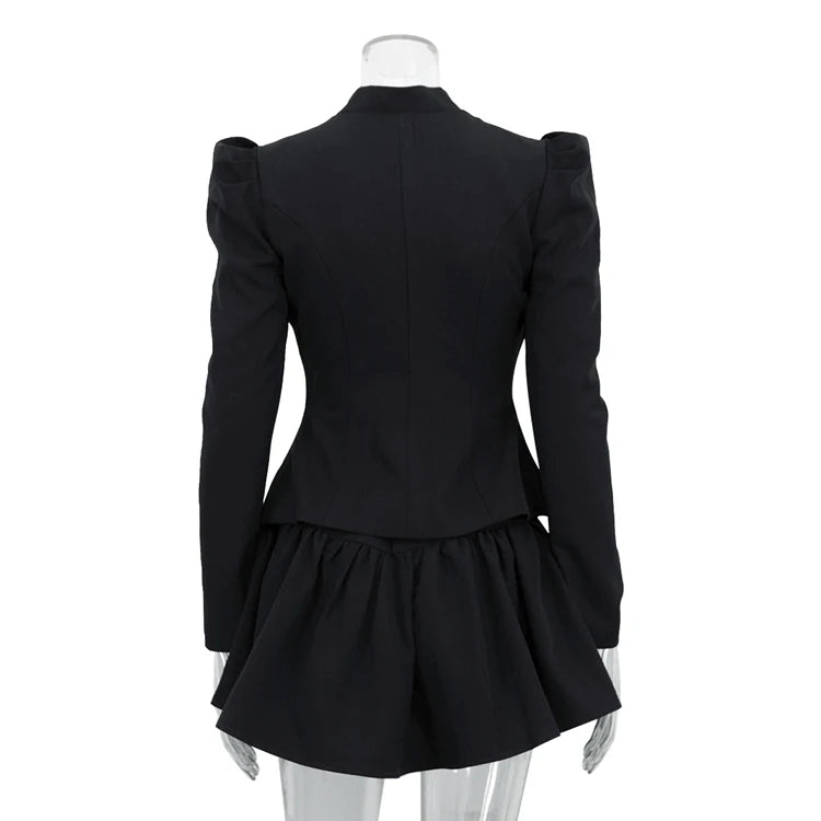 UNIKCOSA Women’s 2-Piece Office Set – Tie-Up Long Sleeve Top & Skirt Suit (Summer/Fall 2025 Edition)