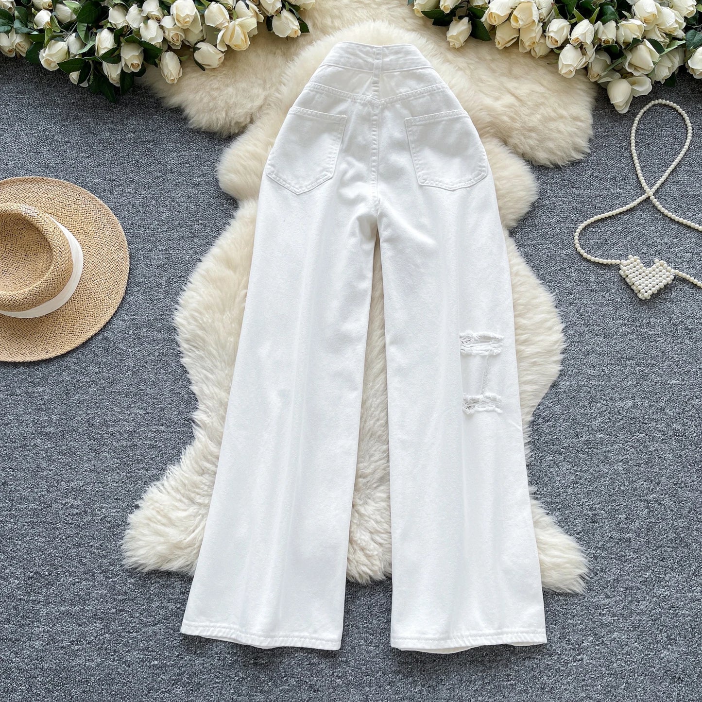 Autumn Casual Long Jeans Women Print High Waist Denim Pants Girls Outdoor Pants Wholesale