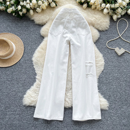 Autumn Casual Long Jeans Women Print High Waist Denim Pants Girls Outdoor Pants Wholesale