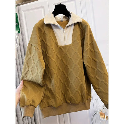 2025 Yellow Women's Autumn Loose Fit Slimming Hoodie