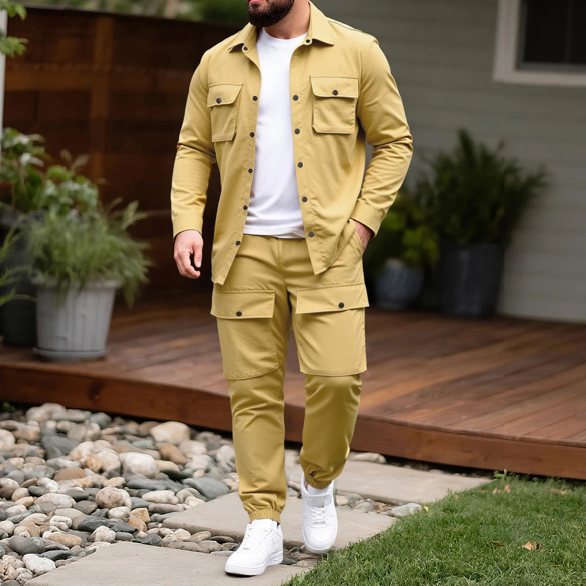 UNIKCOSA NoirFit Mens Two Piece Sportswear Set Casual 💫