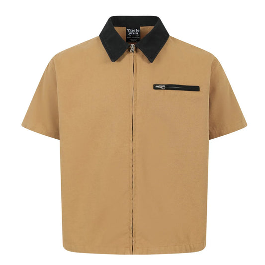 Customizable Oversized Short Sleeve Zip Up T-Shirt for Men and Couples