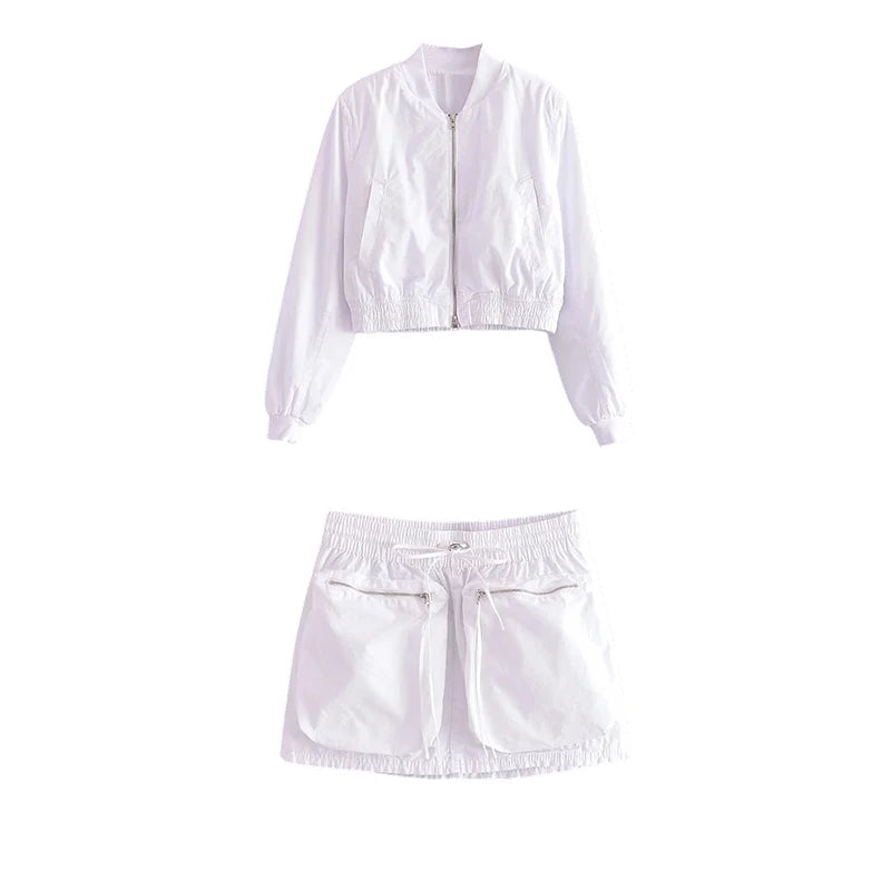 Women's Summer Printed Short Jacket and Shorts Two-Piece Set