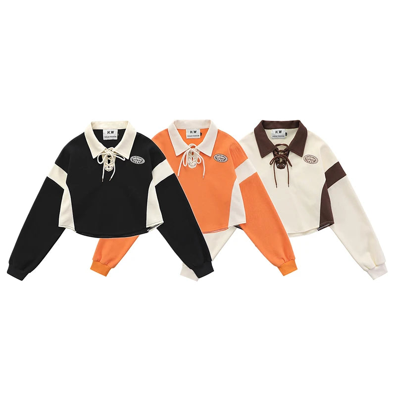 UNIKCOSA Velora Casual Crop Polo Top Streetwear Edition 💫